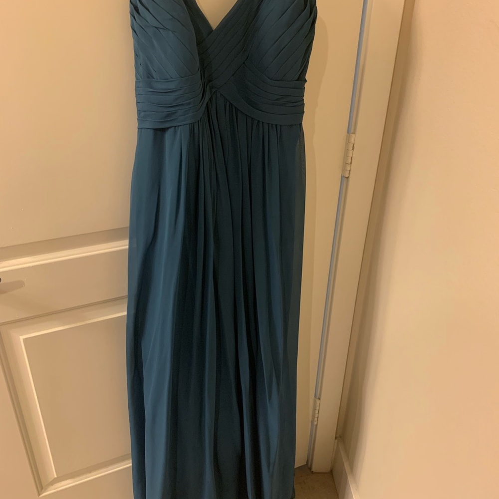 Azazie Shannon ink blue dress
